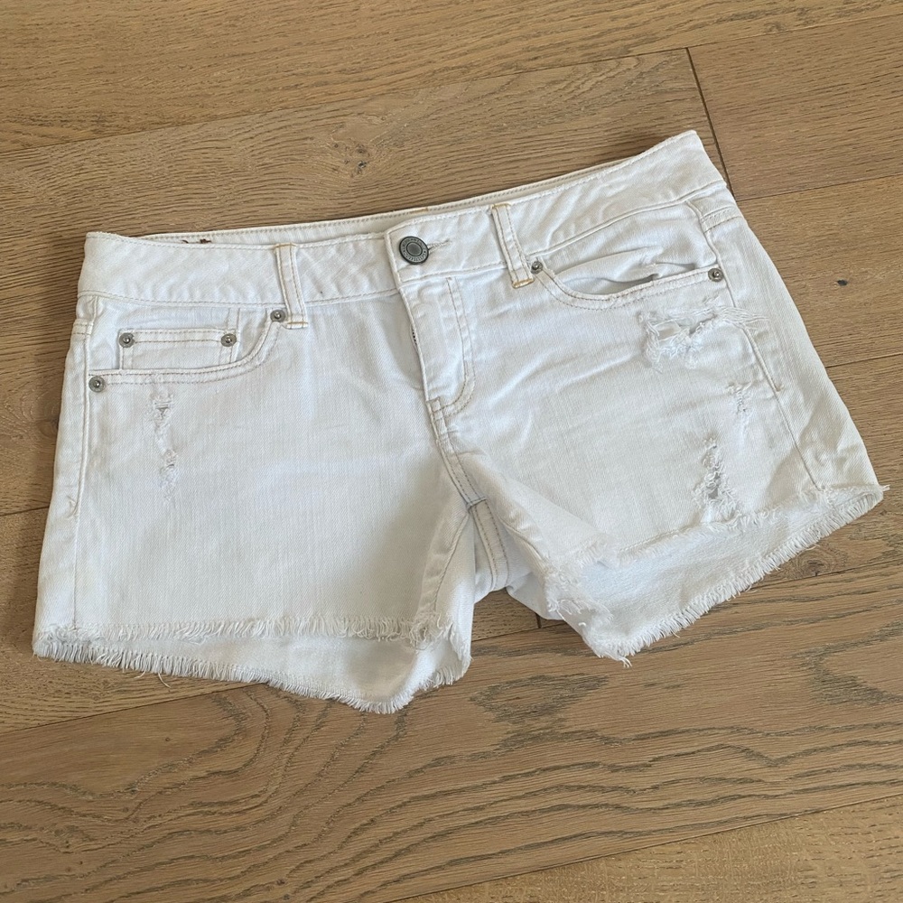 American Eagle White Denim Shorts